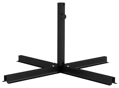 Produktbild von Sonnenschirmständer Kreuzfuß, wetterbeständig, für Stangen Ø 38–48 mm, Metall, 100 x 100 x 75 cm, Schwarz, für Garten und Terrasse