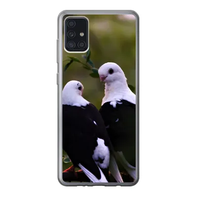 Produktbild von MuchoWow® Handyhülle Schutzhülle Hülle für Samsung Galaxy A52 5G Vögel - Zweig - Blätter Silikon Softcase Handy Hülle - Umschlag