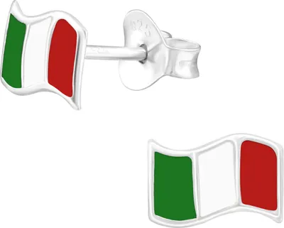 Produktbild von Ohrringe Ohrstecker 925 Sterling Silber Fahne Italien