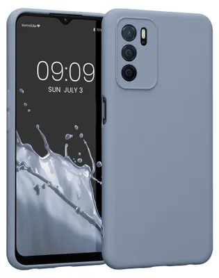 Produktbild von kwmobile Slim Case kompatibel mit Oppo A16 / A16s / A54s Hülle - Handyhülle aus Silikon in Blaugrau