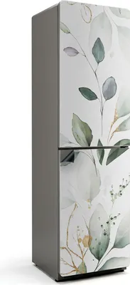 Zdjęcie produktu dla Delikatne liście i gałązki - Magnetyczna osłona lodówki - Folia dekoracyjna magnetyczna do kuchni - Magnes na lodówkę deco - Samoprzylepna tablica magnetyczna - Folia magnetyczna na drzwi lodówki - 60x205 cm