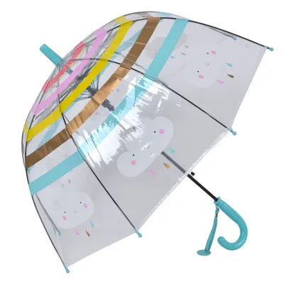 Produktbild von Clayre & Eef Kinderregenschirm Ø 65x65 cm Blau Kunststoff Wolken