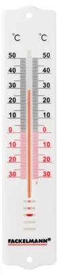 Thermometer 21 cm, Kunststoff/PP, weiß/mehrfarbig, -30 bis +50 °C