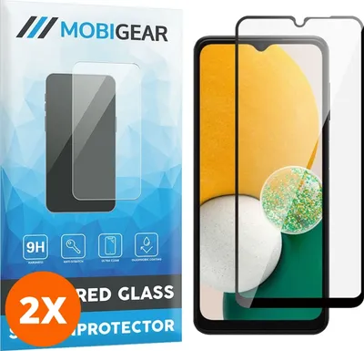 Produktbild von Mobigear Premium 4.99 Samsung Galaxy A13 5G Panzerglas Gehärtetes Glas Displayschutz - Hüllenfreundlich - Schwarz (2er Pack)