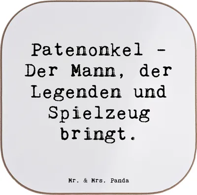 Produktbild von Mr. & Mrs. Panda Tassenuntersetzer Spruch Patenonkel Geschenk - Weiß - Tischuntersetzer, Untersetzer Gläser, Glas, für, Familienmitglieder, gläseruntersetzer, Familie
