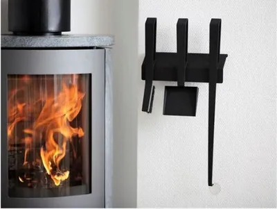 Produktbild von TermaTech Kaminbesteck "Edge" 3 Wandhängend schwarz