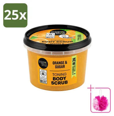 Produktbild von 25 x Organic Shop Bodyscrub Orange - pflegend und duftend - 250 ml - Sparpackung - 25 Stücke