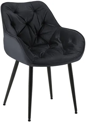 Produktbild von DELUKE® Esszimmerstuhl VIVI - Schwarz Samt, Metall | 83x58x62cm | Strapazierfähiger & pflegeleichter Bezug | Esszimmerstühle Stuhl Esszimmer Küchenstühle Wohnzimmerstühle