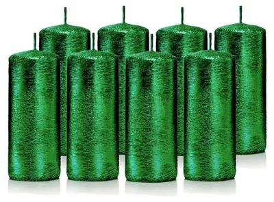 Produktbild von Drobo Zylinderkerzen 8er Set Grün 10 cm