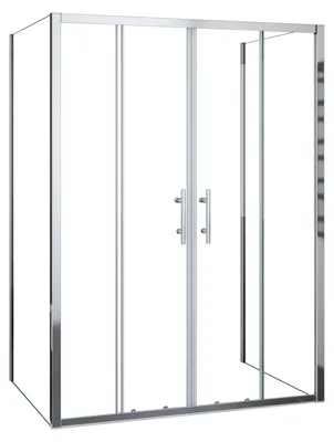 Produktbild von Duschspa 120cm Schiebetür mit 76x76cm Seitenwand H.190cm 5mm ESG Glas U-Form Duschkabine Duschabtrennung U-kabinen