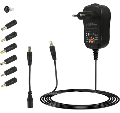 Produktbild von Universal Netzteil 3-12V 600mA 7,2W inkl. 6 Adapter, Pol-Wender & Schlüssel - Flexibles Schaltnetzteil für Kleingeräte, effizient & sicher