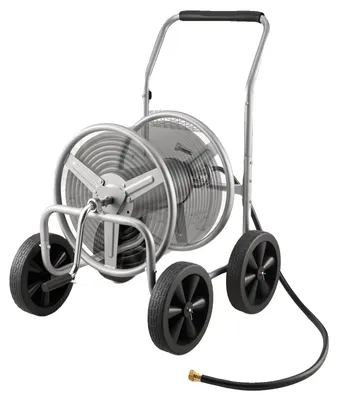 Immagine prodotto di Carrello avvolgitubo VEVOR, 1,5 cm x 91 m per tubi flessibili, attrezzi mobili con 4 ruote, robusto, in acciaio verniciato a polvere per esterni con cesto portaoggetti, per giardino, cortile, prato