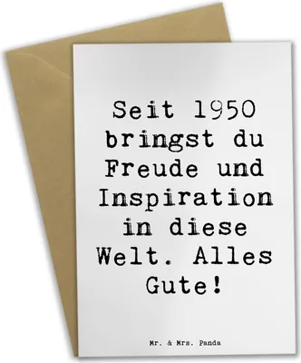 Produktbild von Mr. & Mrs. Panda babykarte Spruch 1950 Geburtstag - Weiß - Geschenk, glückwunschkarten, Inspiration, einladungskarten, Happy Birthday, hochzeitskarten, weihnachtskarten