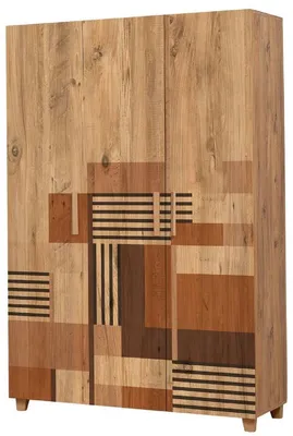 Produktbild von Casa Padrino Luxus Schlafzimmerschrank Naturfarben / Braun 120 x 48 x H. 189 cm - Massivholz Kleiderschrank mit 3 Türen - Schlafzimmer Möbel - Hotel Möbel - Luxus Möbel
