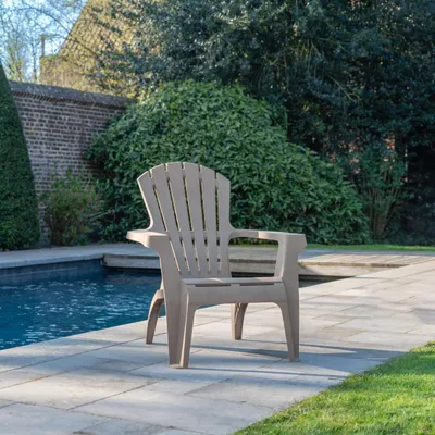 Image de Fauteuil Adirondack de Jardin en Résine Empilable Taupe