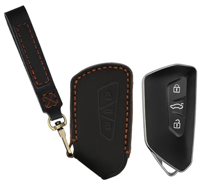 Produktbild von kwmobile Echtleder Schlüsselhülle für VW Golf 8 3-Tasten Autoschlüssel Hülle - Premium Autoschlüssel Hülle - Schlüssel Cover für Smart Key - Leder Key