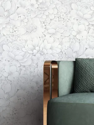 Produktbild von NEWROOM Tapete Weiß Vliestapete Blumen - Vintage Floral Grau Rosen Blätter Blumentapete Modern
