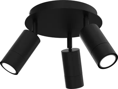 Zdjęcie produktu dla Lampa sufitowa 3 reflektorki ruchome okrągła czarna 3xGU10 8W Link Luminex