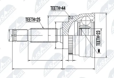 Produktbild von NTY Gelenksatz Antriebswelle Vorne Links Vorne Rechts für HYUNDAI TUCSON (JM) NPZ-HY-533