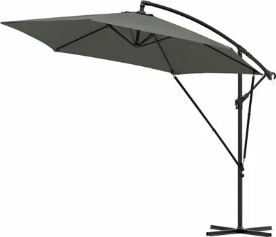 Zdjęcie produktu dla Prostokątny parasol wiszący Happiq - 310 × 310 cm - Regulowany i odchylany o 45° - Odporny na promieniowanie UV i wodę - Ciemnoszary - Z pokrowcem ochronnym