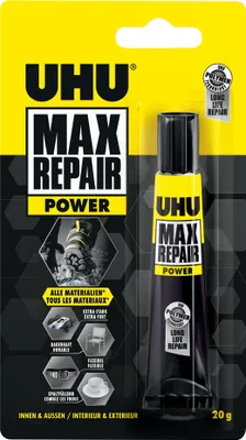 Produktbild von UHU Universal Klebstoff MAX REPAIR POWER 20 g Tube transparent
