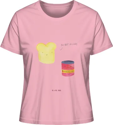 Produktbild von Mr. & Mrs. Panda Basic Shirt Damen Toast Marmelade Größe M - Baumwolle Pink - Geschenk, Baumwollshirt, Oberteil, Lustige Sprüche, Brot, Bio T-Shirt, Dreamteam, Toastbrot