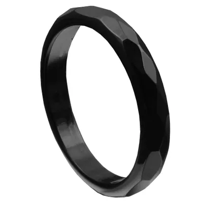 Produktbild von Ring aus Onyx schwarz facettiert Onyxring Damenring Steinring 3mm schmal dünn