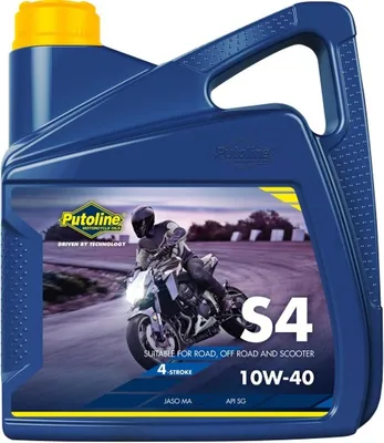 Immagine prodotto di Olio motore Putoline S4 10W-40 4T in tanica da 4 litri / API SG, JASO MA minerale