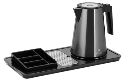 Obrázok produktu pre Kávovar a čajník, objem 1,2 l, výkon 1400 W, nerezová oceľ, čierna farba