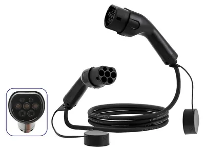 Zdjęcie produktu dla Kabel Ładowania Type 2 EV Podwójne Złącze do Stacji Ładowania Tesla Mercedes BYD
