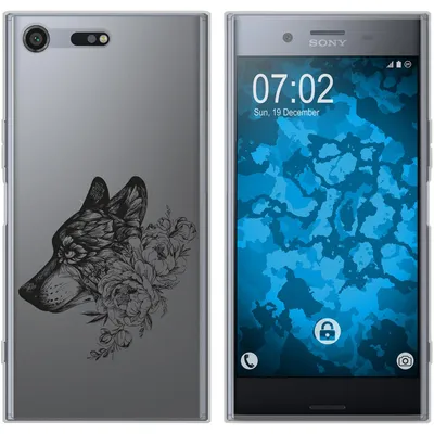 Produktbild von PhoneNatic Case kompatibel mit Sony Xperia XZ Premium Silikon-Hülle Floral Wolf M3-1
