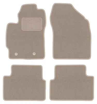 Produktbild von Velours-Fußmatten für Toyota Auris I 2007-2012 (Schrägheck) – 4-tlg, Beige, passgenau – Wielganizator LUX