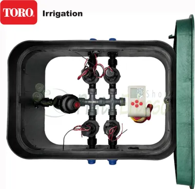 Immagine prodotto di PA-EZP-PF4 - Pozzetto per irrigazione assemblato da 1" a 4 zone con componentistica Toro