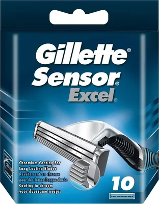 Obrázek produktu pro Gillette Sensor Excel, Pánské, Gillette, Sensor Excel, Stříbrná, 10 kusů