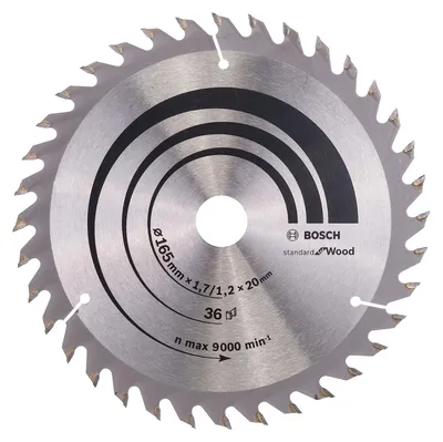 Obrázok produktu pre Bosch Standard for Wood - Kreissägeblatt - für Holz - 165 mm - 36 Zähne