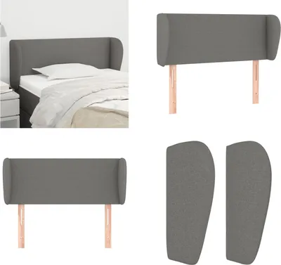 Produktbild von vidaXL Kopfteil mit Ohren Dunkelgrau 83x23x78/88 cm Stoff - Kopfteil - Kopfteile - Bett-Kopfteil - Bettkopfteil