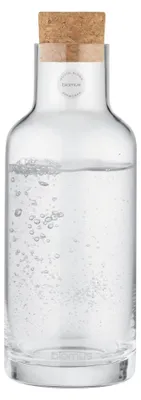 Produktbild von Glaskaraffe Wasserkaraffe Wasserkrug - 1 Liter - Mit Korkdeckel - 9 x 26 cm - Klar