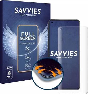 Produktbild von 4x Savvies Fullscreen Schutzfolie für OnePlus 11 Displayschutz Folie Fullcover Klar Transparent