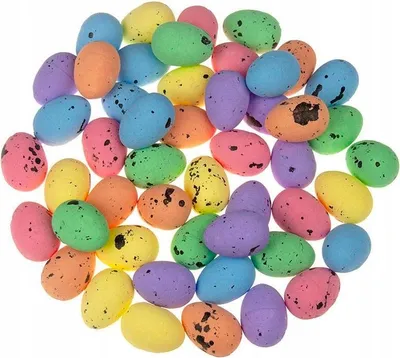 Obrázok produktu pre Viacfarebná veľkonočná dekorácia STYROPOREIER Veľkonočné vajíčka 36 kusov, 2,5 x 3 cm
