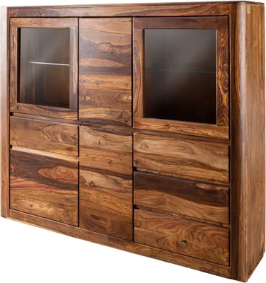 Immagine prodotto di MASSIVMOEBEL24 | TORONTO #204Credenza in legno di sheesham - cerato / noce 166x40x145
