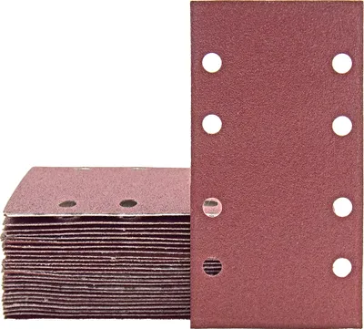 Produktbild von MioTools Fox Klett-Schleifblätter, 180 x 93 mm, 8-Loch, f. Schwingschleifer, Normalkorund (50 Stk.) K80