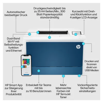Obrázok produktu pre HP Color LaserJet Pro LaserJet Pro 4202dw Bezdrôtová Farba Tlačiareň, Obojstranne, Laser, Farba, 600 x 600 DPI, A4, 33 str. za minútu, Duplexná tlač