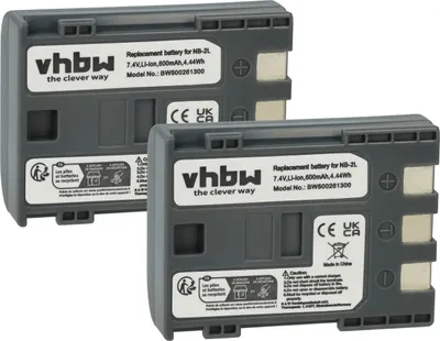Produktbild von vhbw 2x Akku kompatibel mit Canon EOS 350D, 400D Videokamera Camcorder (600 mAh, 7,2 V, Li-Ion)