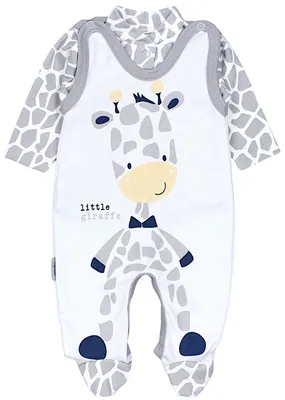 Produktbild von TupTam Baby Mädchen Jungen Strampler mit Langarmshirt Aufdruck Spruch 2 teilig, Farbe: Giraffe, Größe: 62