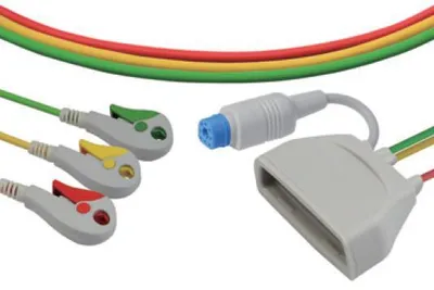 Produktbild von EKG Kabel für Philips MX40, 3-adrig, IEC, mit SPo2 Anschluss