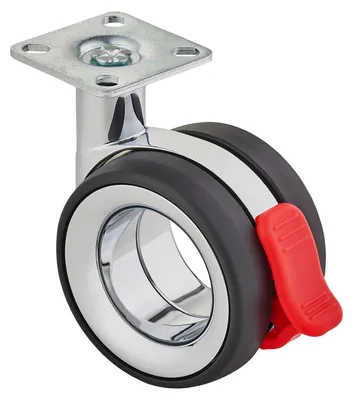 Produktbild von SOTECH Möbelrolle Düsseldorf Ø 75 mm chrom/schwarz – mit Bremse
