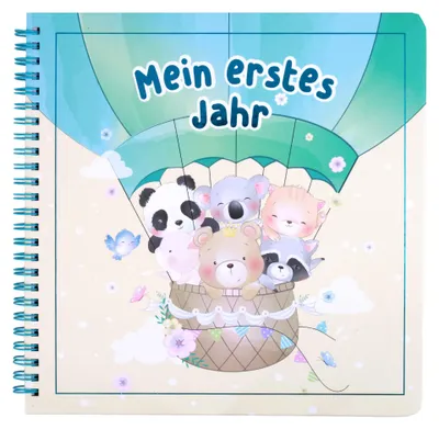 Produktbild von Mein erstes Jahr: Babyalbum mit Spiralbindung zum Eintragen und Selbstausfüllen für Erinnerungen an das erste Lebensjahr; Erinnerungsalbum für Neugebo
