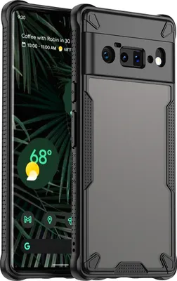 Immagine prodotto di Custodia protettiva per Google Pixel 6A, lato posteriore traslucido opaco, custodia paraurti in TPU Nero