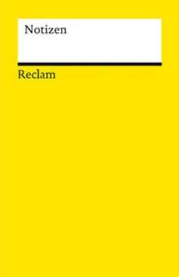 Produktbild von Notizen: Das kleine Reclam-Notizbuch blanko