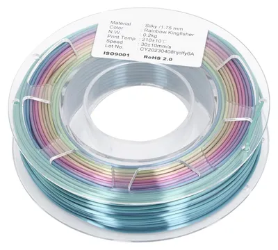 PLA-Filament 1,75 mm, Seiden-Regenbogen, für FDM-3D-Drucker